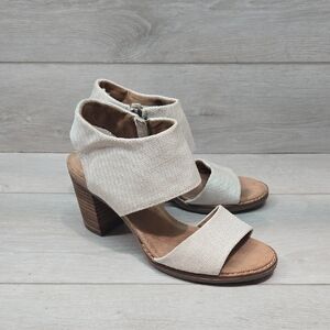 Toms Women's Ankle Heeled Sandals Open Toe Shoes Sz 7